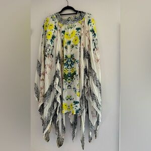 Free People white floral maxi skirt size SP for women